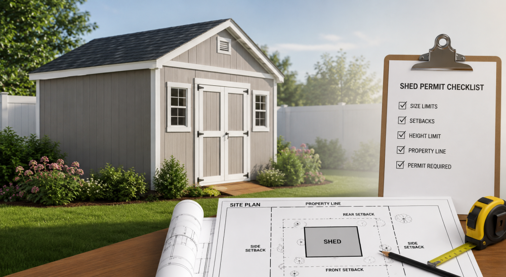 Backyard shed project with plans ready for resubmittal