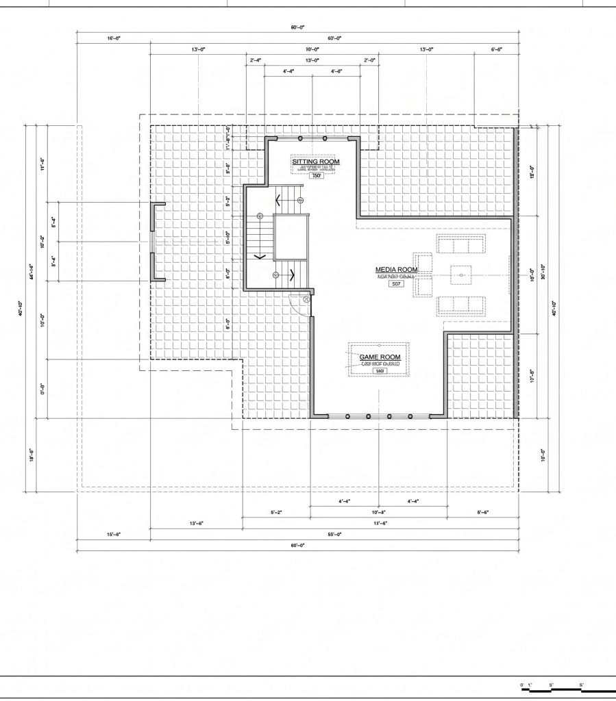 Architectural floor plan with room layout and dimensions