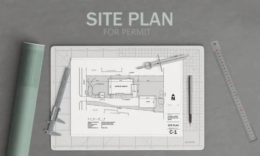 Site plan drawing reviewed on a tablet